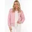 Zwillingsherz Bomberjacke "Be Happy" modisch, Kontrastdetails, regular fit, langärmelig, mit Herzsticker rosa S (36)