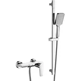 BAITUJIE Badewannenarmatur mit Handbrause Chrom Mischbatterie Armatur Badewanne Wannenarmatur Wasserfall mit Anhebbare Duschstange Duschsystem Duscharmatur Set