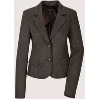 Madeleine "Kurzblazer Eleganter Einreiher mit Reverskragen", Damen, Gr. 34, braun (braun, melange), Obermaterial: 75% Viskose CV. 24% Polyester PES. 1% Elasthan EL., Modern, Blazer, Dezenter Melange-Effekt