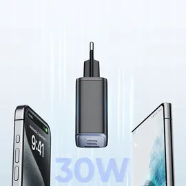 Mcdodo Netzwerkladegerät mit Display 2x USB-C + USB-A, 30W in Schwarz