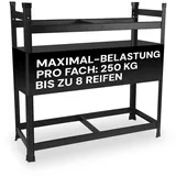 ALL Schwerlastregal Premium Reifenregal, 250kg Traglast, 4 bis 18 reifen ideal für Garage & Lager schwarz 110 cm x 100 cm x 40 cm