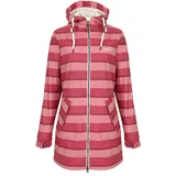 Regenliebe Damen Regenmantel Friesennerz gestreift beere wasserdichte Regenjacke winddichter Regenponcho mit Kapuze, Größe:44 - 44