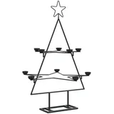 vidaXL Metall-Weihnachtsbaum zum Dekorieren Schwarz 75 cm