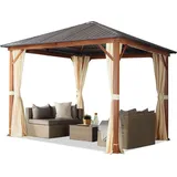 TOOLPORT Gartenpavillon 3 x 3 m braun/champagner