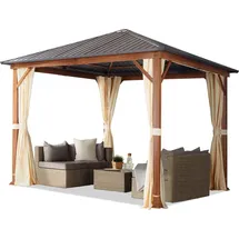 TOOLPORT Gartenpavillon 3 x 3 m braun/champagner