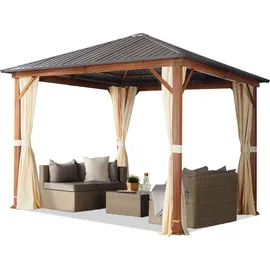 TOOLPORT Gartenpavillon 3 x 3 m braun/champagner