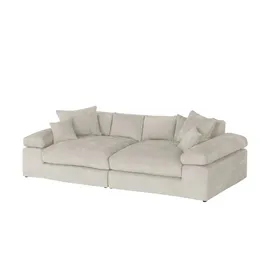 Smart Big Sofa im modernem Cord Lianea ¦ beige ¦ Maße (cm): B: 260 H: 86 T: 133.0