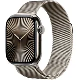 Apple Watch Series 10 GPS + Cellular 42 mm Titangehäuse natur Milanaise Loop natur