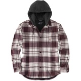 CARHARTT Flannel Fleece Lined Hooded Hemd, weiss, Größe XL