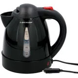 Dunlop Reisewasserkocher 24V - Reise Wasserkocher 0,8L - Tragbarer Kettle mit Zigarettenanzünderstecker - Thermischer Schutz und Trockenlaufschutz - für Tee, Kaffee, Suppe und Nudeln - Schwarz