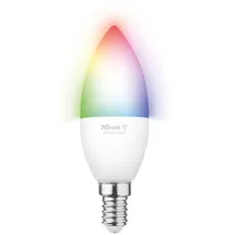 Trust E14 LED RGBCW CANDLE WI-FI Smarte WiFi LED-Lampe, weiß und farbig, Fassung E14, von Ihrem Smartphone/Tablet zu steuern