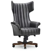 aea Chefsessel Holz/Kunstleder Schwarz
