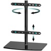 TV Standfuß schwenkbar für 32-75 Zoll TV bis zu 40 kg - Fernseher Standfuss TV Ständer höhenverstellbar mit max VESA 400x400 - TV Standfuss Fernseher Standfuß Glas Schwarz