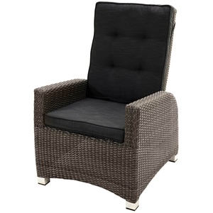 PLOß Rocking Comfort Dining / Lounge Sessel, grau/braun-meliert, Polyrattan, verstellbar