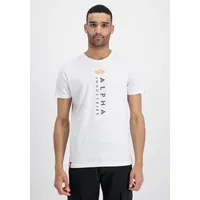 Alpha Industries T-Shirt mit Label-Print, Weiss, L,