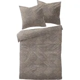 DORMISETTE Mako-Satin Ornamente Braun 155 x 220 cm + 80 x 80 cm