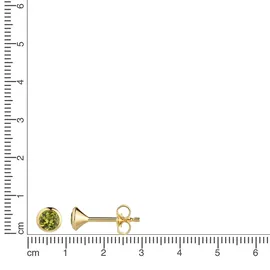 VIVANCE Ohrstecker VIVANCE Gelbgold 585 Peridot 1,5 cm