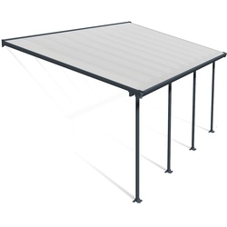 Palram Canopia Feria Terrassenüberdachung anthrazit doppelverglast 610x295x260-305 in cm (LxBxH)