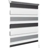 Woltu Doppelrollo 90 x 150 cm grau/schwarz
