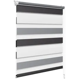 Woltu Doppelrollo 90 x 150 cm grau/schwarz