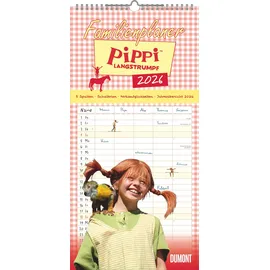 DuMont Buchverlag Familienplaner Pippi Langstrumpf 2026 - Familien-Timer 22x45 cm - mit Ferienterminen - 5 Spalten