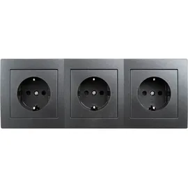McPower Steckdosenblock Flair 0,15 m Anthrazit 3 St.