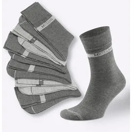 Mustang 6er Pack Casual Bio-Baumwolle Crew Socken Grau 39-42