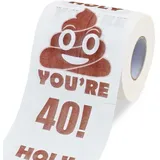 FooYee Toilettenpapier zum 40. Geburtstag für Frauen und Männer, Happy Birthday Toilettenpapier, Lustiges Gag Toilettenpapier Geschenk für Freunde Familie, Geburtstag Party Dekorationen