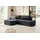 beautysofa Ecksofa GAVI L-Form 270 cm – mit Schlaffunktion & Bettkasten, Dunkelgrau, Eckseite links - Dunkelgrau