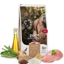 mera Pure Sensitive Senior Truthahn & Reis Trockenfutter | Besonders für sensible & ältere Hunde geeignet | Hundefutter | Ohne Getreide 12.5 kg