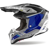 Airoh Aviator 3 Saber Motocross Helm, grau-blau, Größe S