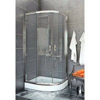 Dusche Duschkabine Viertelkreis Klarglas 80 x 80 x 190 cm R55 Silikon GRATIS