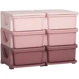 Homcom Schubladenschrank Kunststoff 75 x 37 x 56,5 cm Rosa