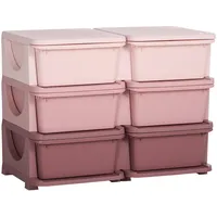Homcom Schubladenschrank Kunststoff 75 x 37 x 56,5 cm Rosa