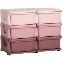 Homcom Schubladenschrank Kunststoff 75 x 37 x 56,5 cm Rosa