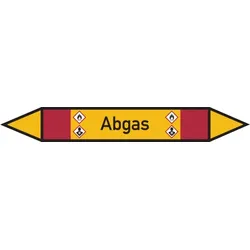 Rohrleitungskennzeichen Abgas - 270x37 mm Folie selbstklebend