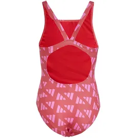adidas Logo Graphic V-Back Kids Badeanzug Semi Lucid Red / Lucid Pink 164    