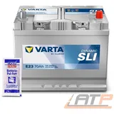 VARTA AUTOBATTERIE 12V 70Ah STARTERBATTERIE 630A DYNAMIC SLI E23 + 10g POL-FETT