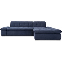 DOMO. collection Ecksofa Moric, Sofa mit Schlaffunktion & Armlehnfunktion in L-Form Couch, Eckcouch mit Bett-Funktion, Schlafsofa 300 x 172 x 80 cm (BxTxH), dunkel blau