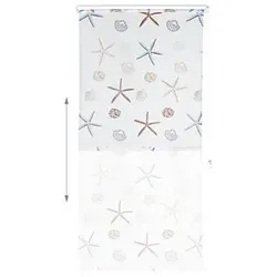 relaxdays Duschrollo OCEAN Muscheln, Seesterne 100,0 x 240,0 cm