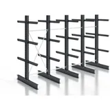 Stier Kragarmregal schraubbar doppelseitig 4 Felder mit 3 Ebenen 5120x2530x400mm