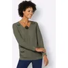 V-Ausschnitt-Pullover CASUAL LOOKS Pullover Gr. 54, grün (khaki) Damen Pullover V-Pullover