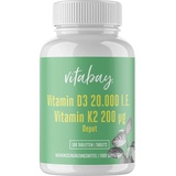 Vitabay CV Vitamin D3 Depot 20.000 IE + Vitamin K2 200 μg Tab