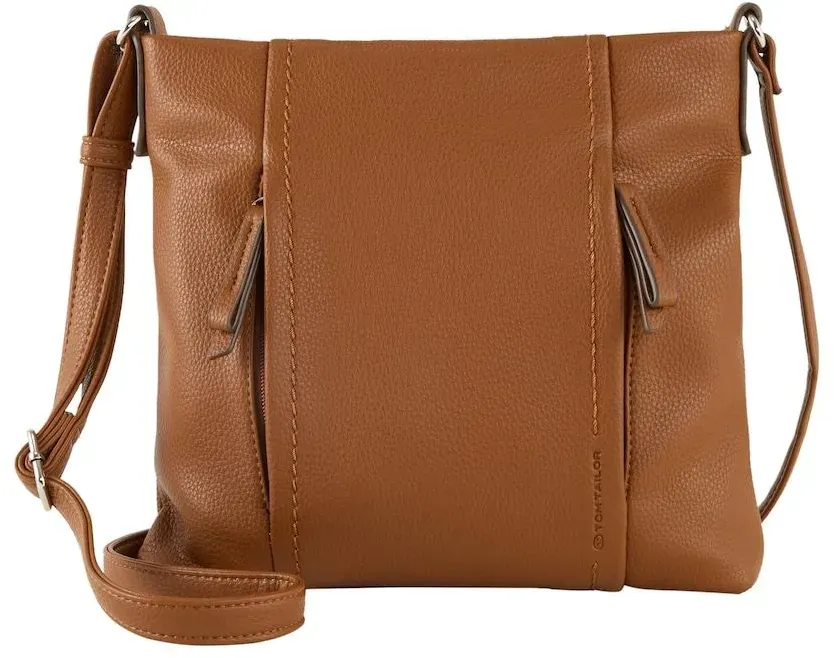 TOM TAILOR Damen TTBECA M Umhängetasche mit Reißverschluss-Details, braun, Uni, Gr. ONESIZE