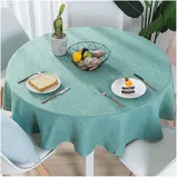 Runde Tischdecke Cotton and Linen Tischdecke Moderne minimalistische frische Tischdecke für Home Küche Dekoration, Verschiedene Größen (Color : Water Green, Size : Diameter 80cm)