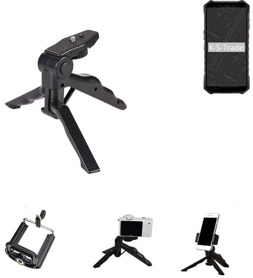 K-S-Trade für Ulefone Armor X9 Pro Smartphone-Halterung, (Stativ Tisch-Ständer Dreibein Handy-Stativ Ständer Mini-Stativ) schwarz