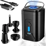Elektrische Mini Luftpumpe mit LED -Beleuchtung 1200mAh–Akku-Pumpe mit 5 Düsen & USB-C,Für Luftmatratze, Schwimmring, Vakuumbeutel & Camping Sc...
