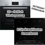 Bosch HERDSET INDUKTION Backofen Teleskopauszug mit TEKA Induktionskochfeld autark, 60 cm neu