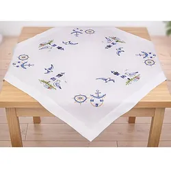 Stickmitteldecke "Küste"