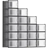 Songmics Schuhboxen 18er Set transparent-schwarz
